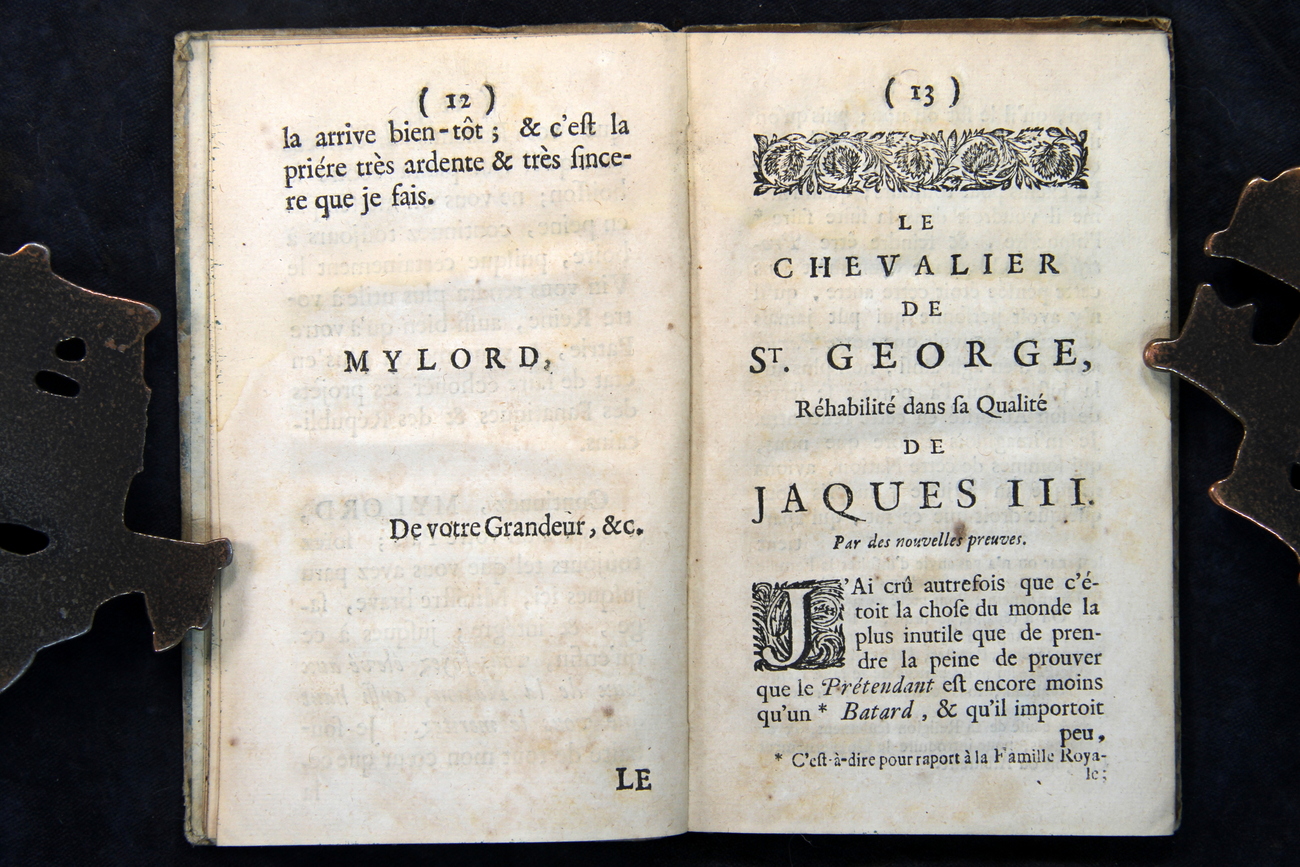 Le Chevalier De St George Rehabilite Dans Sa Qualite De Jaques Iii Third Floor Rare Books